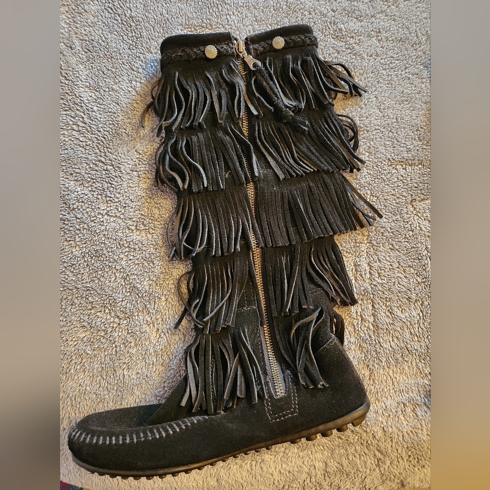 Minnetonka Tall 5 Layer Fringe Boots - image 4